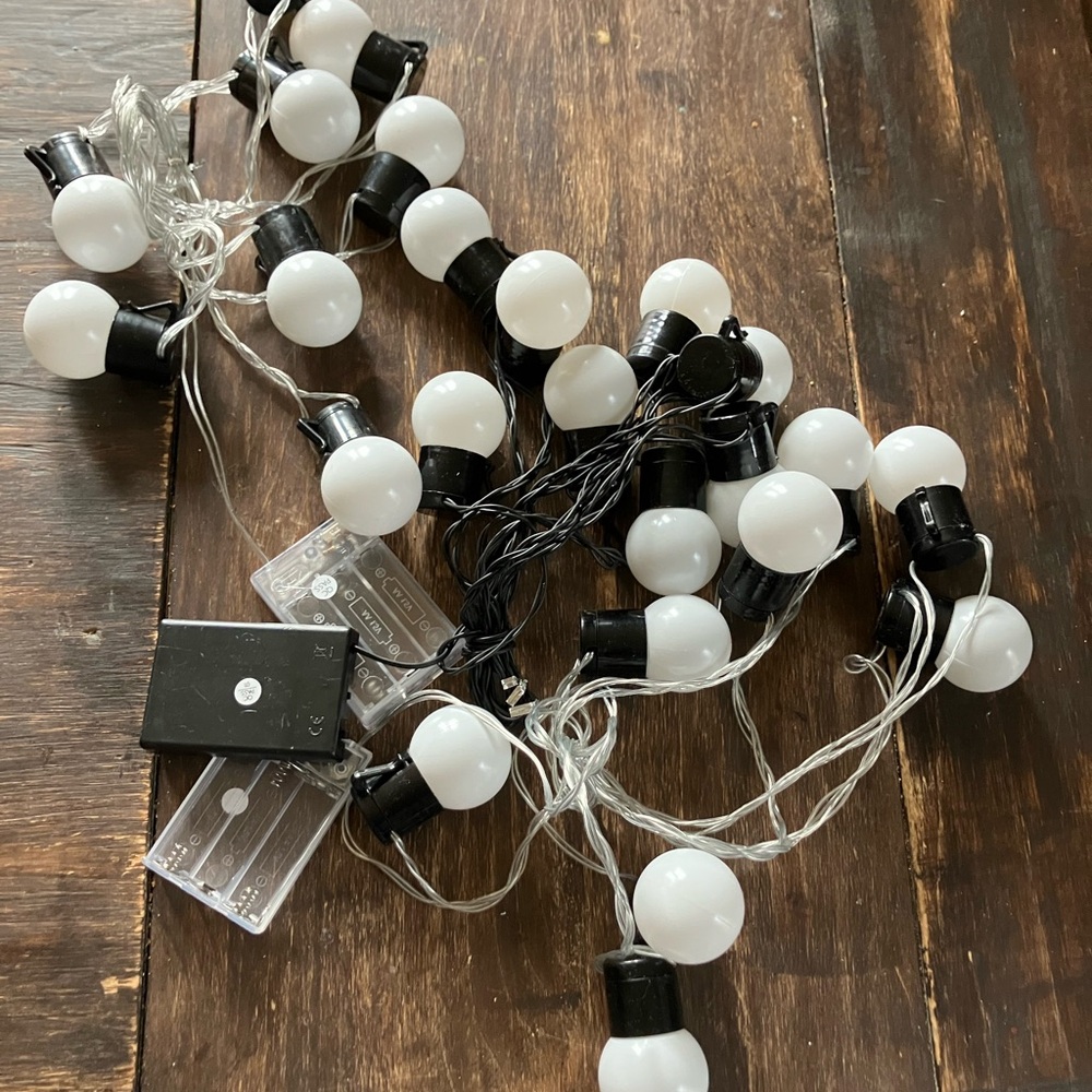 White and Black String Lights